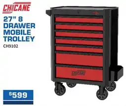 Burson Auto Parts Chicane 27" 8 Drawer Mobile Trolley offer