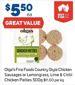 Foodland Olga's Fine Foods Chicken Patties offer