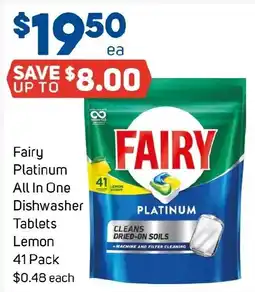 Foodland Fairy Platinum All In One Dishwasher Tablets offer