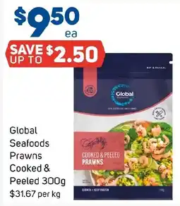 Foodland Global Seafoods Prawns Cooked & Peeled offer