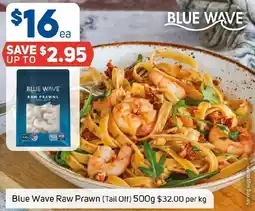 Foodland Blue Wave Raw Prawns Tail Off offer
