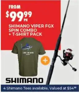 BCF Shimano Viper FGX Spin Combo + T-Shirt Pack offer