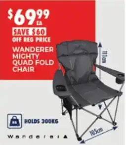 BCF Wanderer Mighty Quad Fold Chair offer