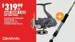 BCF Daiwa 26 Freams Spin Reel + Daiwa 23 TD Hyper Rod Pack offer