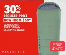 BCF Wanderer Everdream Sleeping Bags offer