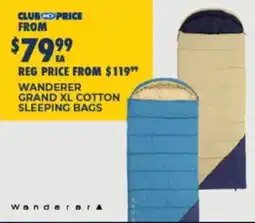 BCF Wanderer Grand XL Cotton Sleeping Bags offer