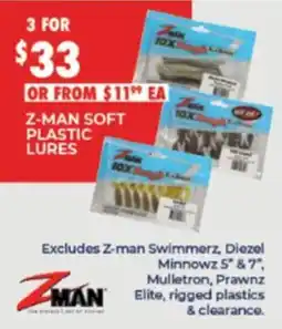 BCF Z-man Soft Plastic Lures offer