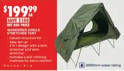 BCF Wanderer Single Stretcher Tent offer