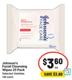IGA Johnson's Facial Cleansing Wipes offer