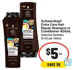 IGA Schwarzkopf Extra Care Hair Repair Shampoo or Conditioner offer