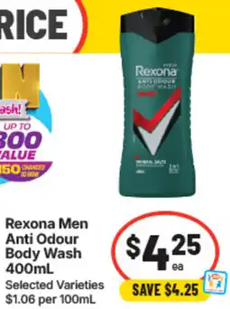 IGA Rexona Men Anti Odour Body Wash offer