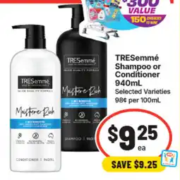 IGA TRESemmé Shampoo or Conditioner offer