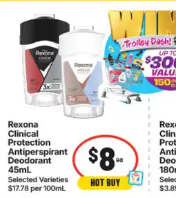 IGA Rexona Clinical Protection Antiperspirant Deodorant offer