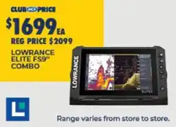 BCF Lowrance Elite FS9" Combo offer