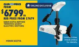 BCF Minn Kota Riptide Terrova Quest Electric Motors offer