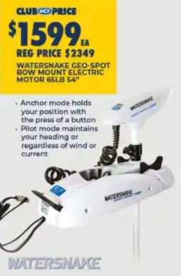 BCF Watersnake Geo-Spot Bow Mount Electric Motor 65LB 54" offer