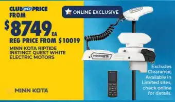 Minn Kota Riptide Instinct Quest White Electric Motors