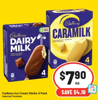 Cadbury Ice Cream Sticks 4 Pack Selected Varieties