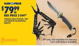 BCF Gerber Truss Multitool or Ultimate Survival Knife offer