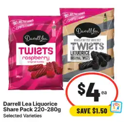 IGA Darrell Lea Liquorice Share Pack Selected Varieties offer