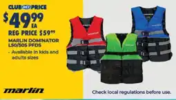 BCF Marlin Dominator L50/50s PFDs offer