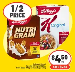 IGA Kellogg's Cereal Special K Original or Nutri-Grain offer