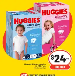 IGA Huggies Ultimate Nappies offer