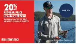 BCF Shimano Adults Pro Vented Fishing Shirts offer