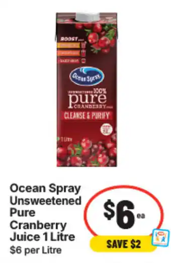 Ocean Spray Unsweetened Pure Cranberry Juice