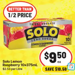 IGA Solo Lemon Raspberry offer