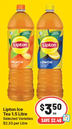 IGA Lipton Ice Tea 1.5 Litre Selected Varieties offer
