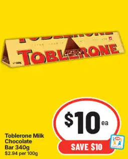 IGA Toblerone Milk Chocolate Bar offer