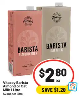 IGA Vitasoy Barista Almond or Oat Milk offer