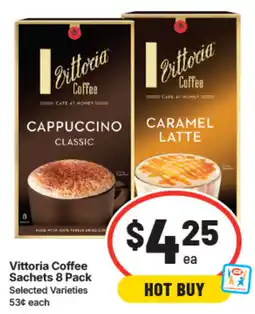 IGA Vittoria Coffee Sachets 8 Pack Selected Varieties offer