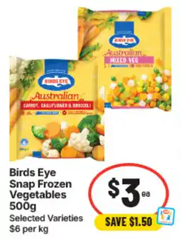 IGA Birds Eye Snap Frozen Vegetables offer