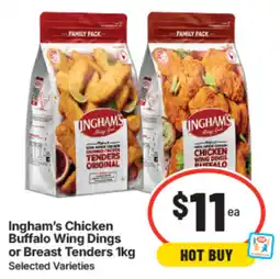 IGA Ingham's Chicken Buffalo Wing Dings or Breast Tenders offer