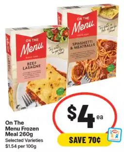IGA On The Menu Frozen Meal offer