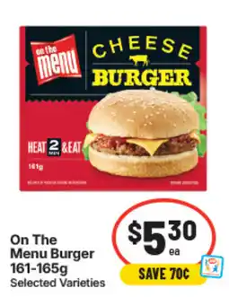 IGA On The Menu Cheese Burger offer