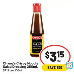 IGA Chang's Crispy Noodle Salad Dressing offer