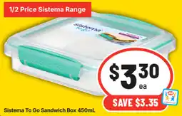 IGA Sistema To Go Sandwich Box offer