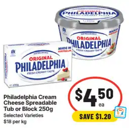 IGA Philadelphia Cream Cheese Spreadable offer