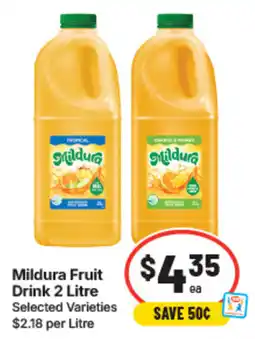 IGA Mildura Fruit Drink 2 Litre offer