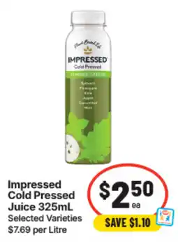 IGA Impressed Cold Pressed Juice offer