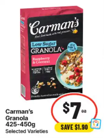 IGA Carman's Granola offer