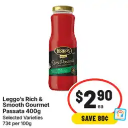 IGA Leggo's Rich & Smooth Gourmet Passata offer