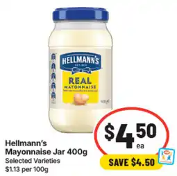 IGA Hellmann's Mayonnaise Jar offer