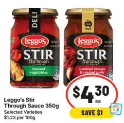 IGA Leggo's Stir Through Sauce offer