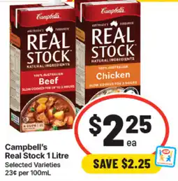 IGA Campbell's Real Stock 1 Litre Selected Varieties offer