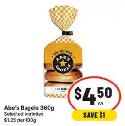 IGA Abe's Bagels Selected Varieties offer
