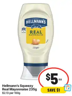 IGA Hellmann's Squeezzy Real Mayonnaise offer